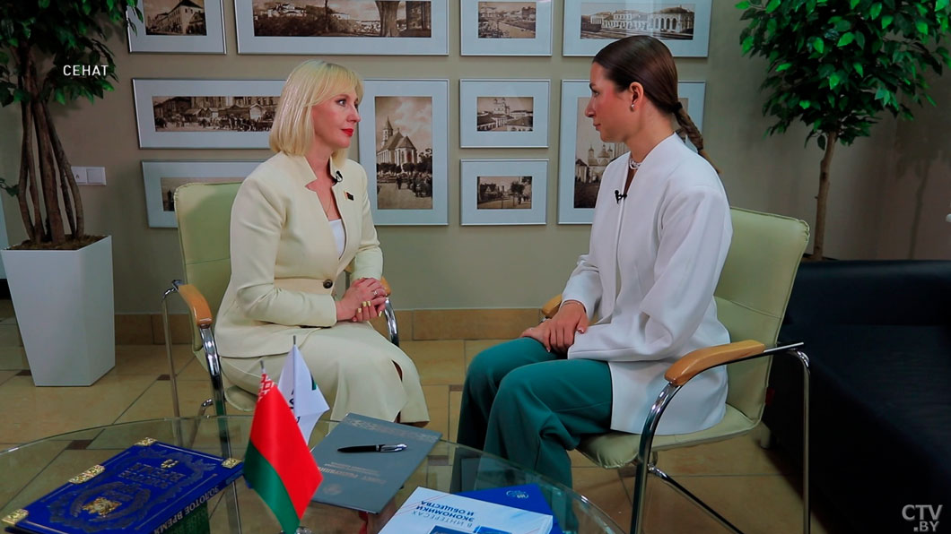 Равномерное развитие регионов и бизнес в Беларуси. Елена Стальбовская в программе СТВ "Сенат"