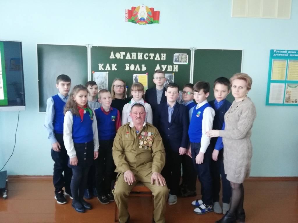 Встреча  школьников Макаровской школы с ветераном афганской войны