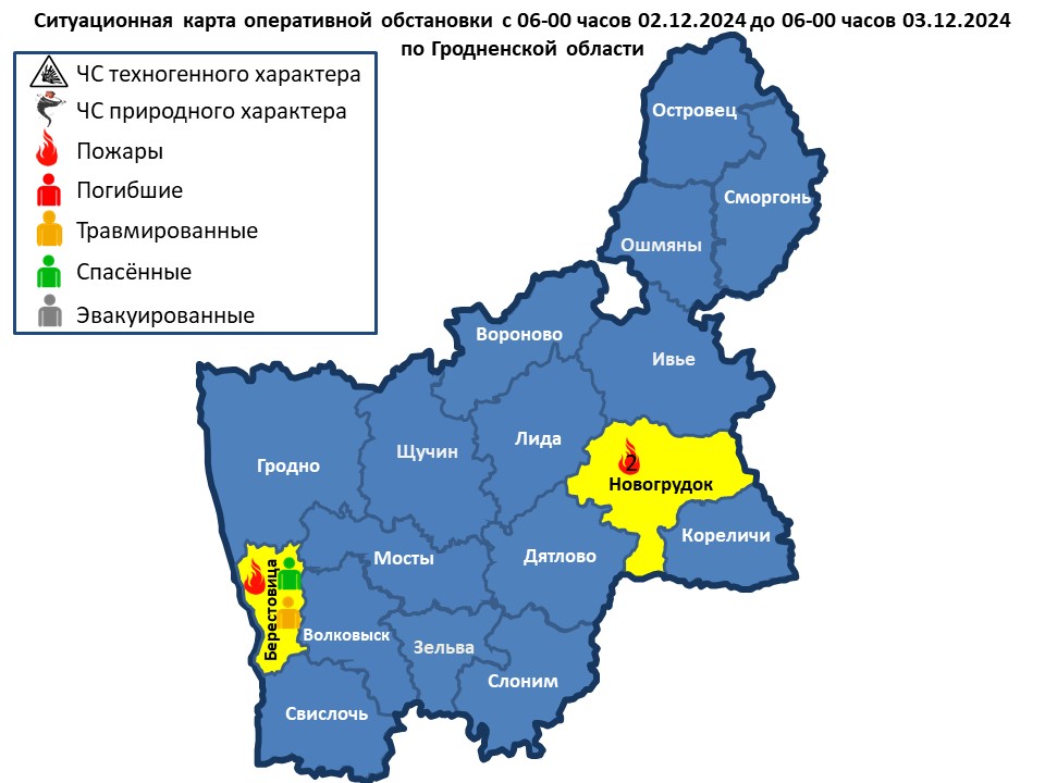 За прошедшие сутки в Берестовицком районе горел жилой дом