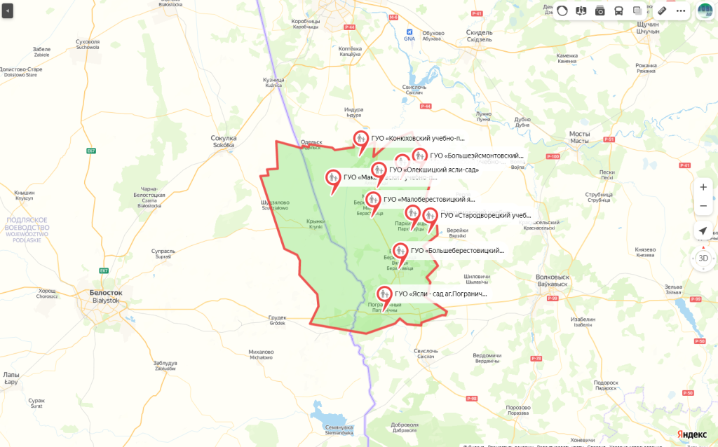 Карта берестовицкого района с деревнями